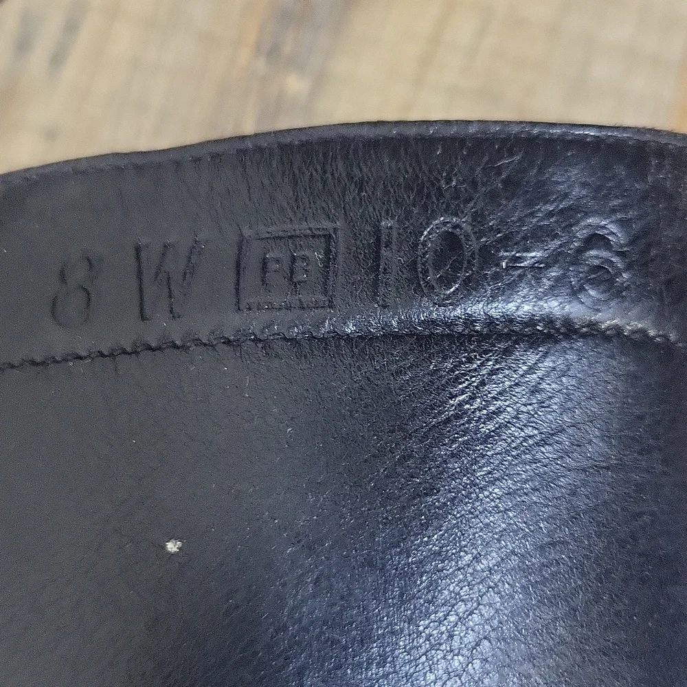 Vintage BF GOODRICH Black Steel Toe Laced Goodyear Heel Combat Boots - 8W - Picture 6 of 16